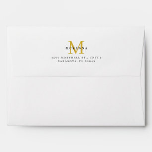 Enveloppe Adresse de retour d'affaires Logo noir et or