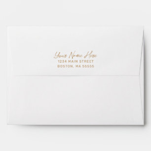 Enveloppe Adresse de retour dans Gold Lined with Pink Agate