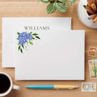 Enveloppe Adresse de Retour de Baby Shower Mariée Hydrangea 
