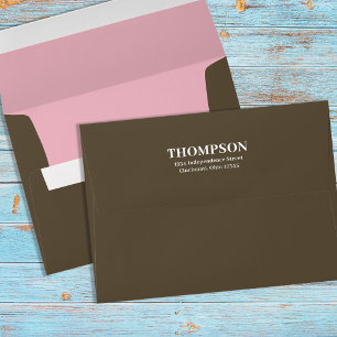 Enveloppe Adresse de retour de base rose et Brown personnali