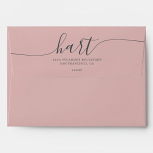 Enveloppe Adresse de retour de caractères rose et noir Dusty