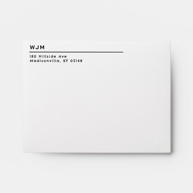 Enveloppe Adresse de retour de correspondance moderne (Devant)