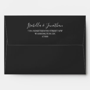 Enveloppe Adresse de retour de correspondance noire et blanc