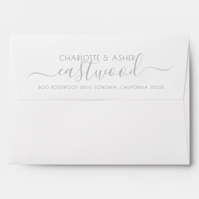 Enveloppe Adresse de retour de deux Mariages Monogrammes (Dos (Haut rabat))