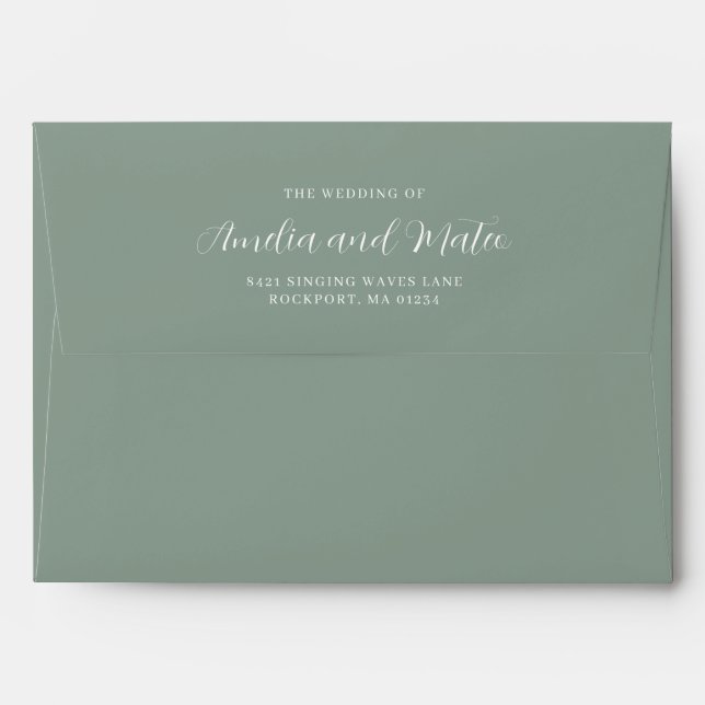 Enveloppe Adresse de retour de Faire-part de mariage minimal (Dos (Haut rabat))