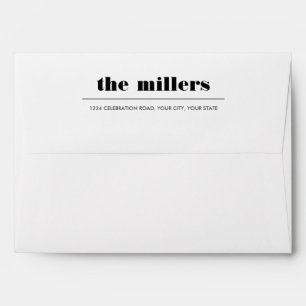 Enveloppe Adresse de retour de HIPPIE noir minimal du