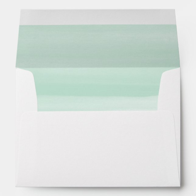 Enveloppe Adresse de retour de l'aquarelle verte (Dos (Bas))