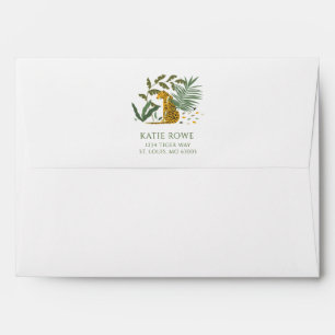 Enveloppe Adresse de retour de léopard tropical de jungle