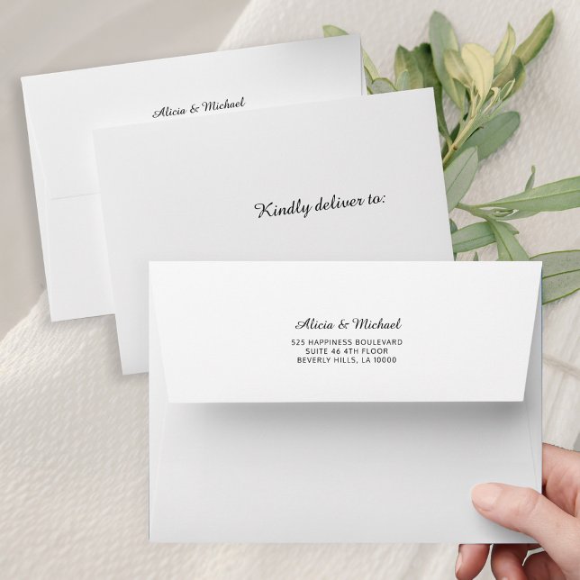 Enveloppe Adresse de retour de l'invitation de mariage blanc (Créateur téléchargé)
