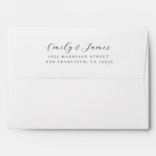 Enveloppe Adresse de retour de mariage à l'écriture moderne