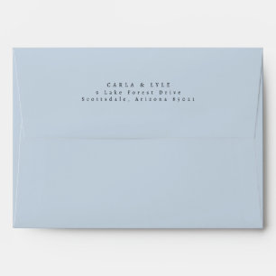 Enveloppe Adresse de retour de mariage au courant bleu clair