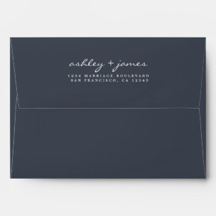 Enveloppe Adresse de Retour de Mariage Bleu Foncé