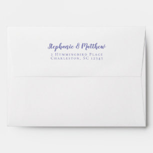 Enveloppe Adresse de Retour de Mariage Bleu Perwenche