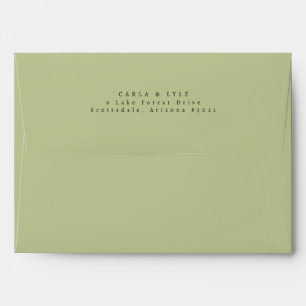 Enveloppe Adresse de retour de mariage de prairie verte mode