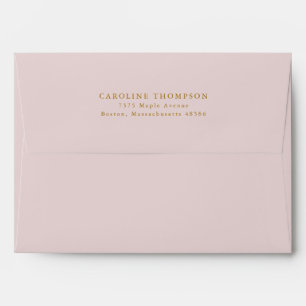 Enveloppe Adresse de Retour de Mariage Minimaliste Rose