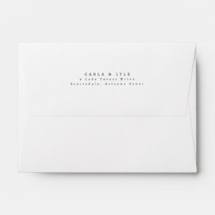 Enveloppe Adresse de retour de mariage moderne blanche