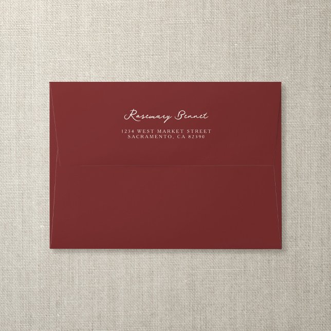 Enveloppe Adresse de retour de mariage rouge brûlé Boho (Créateur téléchargé)