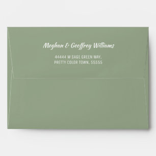 Enveloppe Adresse de retour de mariage simple blanc de vert