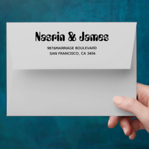 Enveloppe Adresse de Retour de Mariage Vert Émeraude