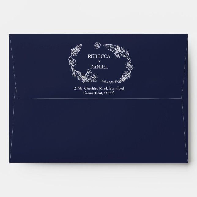 Enveloppe Adresse de retour de Navy Blue String Lights (Dos (Haut rabat))