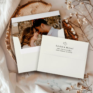 Enveloppe Adresse de Retour de Photo de Mariage à Monogramme