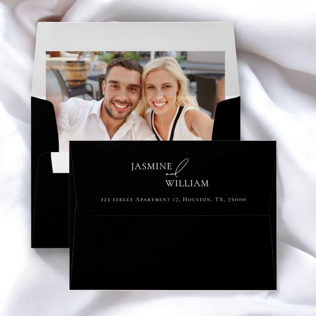 Enveloppe Adresse de retour de photo moderne | Mariage minim (Créateur téléchargé)