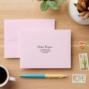 Enveloppe Adresse de retour de RSVP de mariage rose