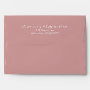 Enveloppe Adresse de retour de script simple Rose Dusty
