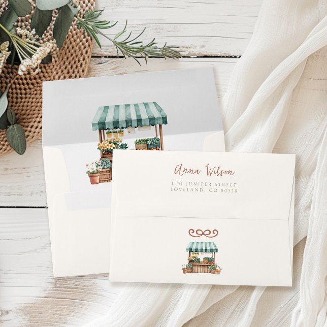 Enveloppe Adresse de retour du Baby shower cultivé localemen (Créateur téléchargé)