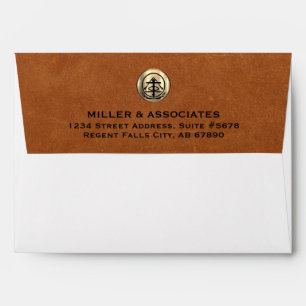 Enveloppe Adresse de retour du logo en or métallique personn