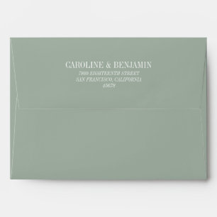 Enveloppe Adresse de retour du Mariage Dusty Sage simple et