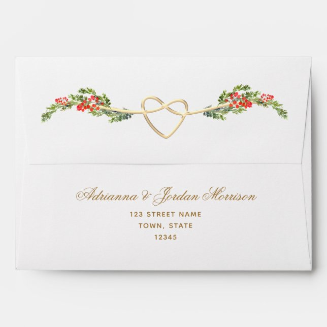 Enveloppe Adresse de retour du Mariage Gold (Dos (Haut rabat))