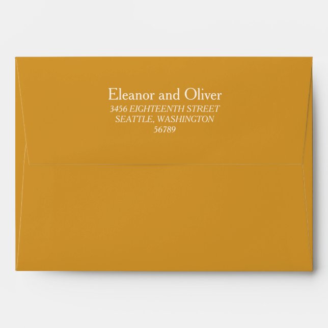 Enveloppe Adresse de retour du Mariage jumelé jaune minimali (Dos (Haut rabat))