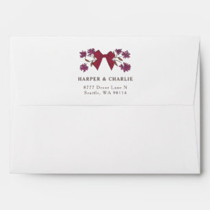 Enveloppe Adresse de retour du Mariage Magenta Bow
