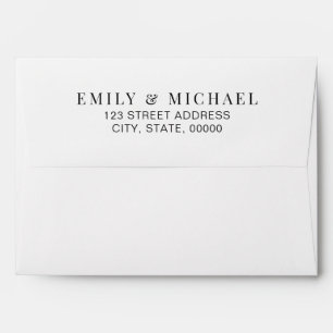 Enveloppe Adresse de retour du Mariage minimal