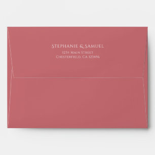 Enveloppe Adresse de retour du Mariage rose simple