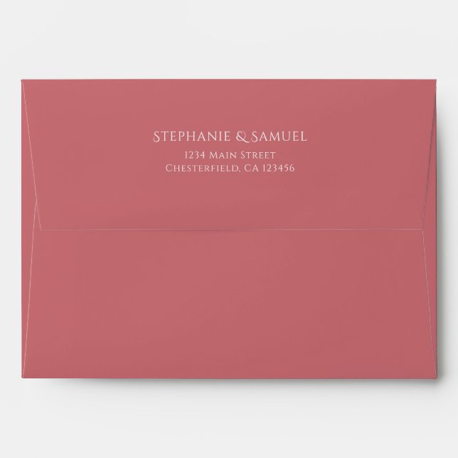 Enveloppe Adresse de retour du Mariage rose simple (Dos (Haut rabat))