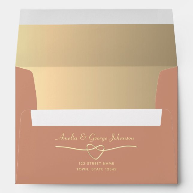 Enveloppe Adresse de retour du Mariage Terracotta 5x7 Envelo (Dos (Bas))