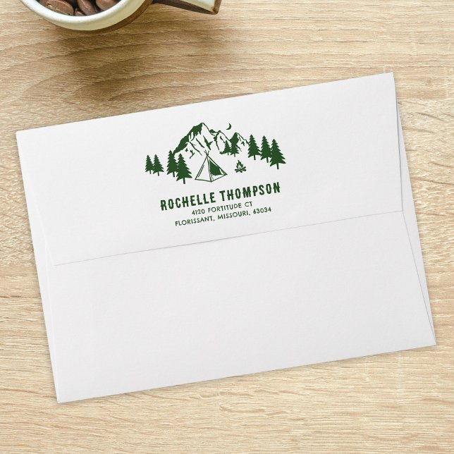 Enveloppe Adresse de retour du Randonnée de camping (Créateur téléchargé)