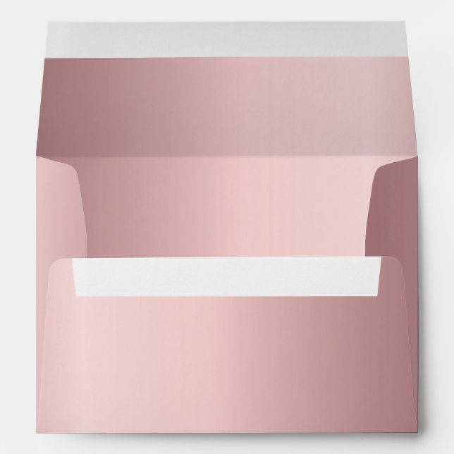 Enveloppe Adresse de retour du rose poussiéreux en métal ros (Dos (Bas))