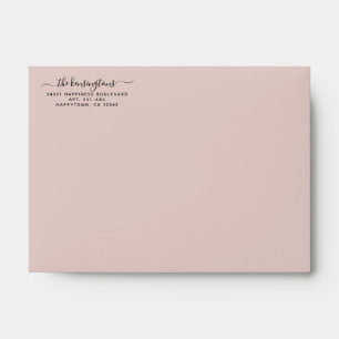 Enveloppe Adresse de Retour Écrite à la Main Rose Poussiéreu