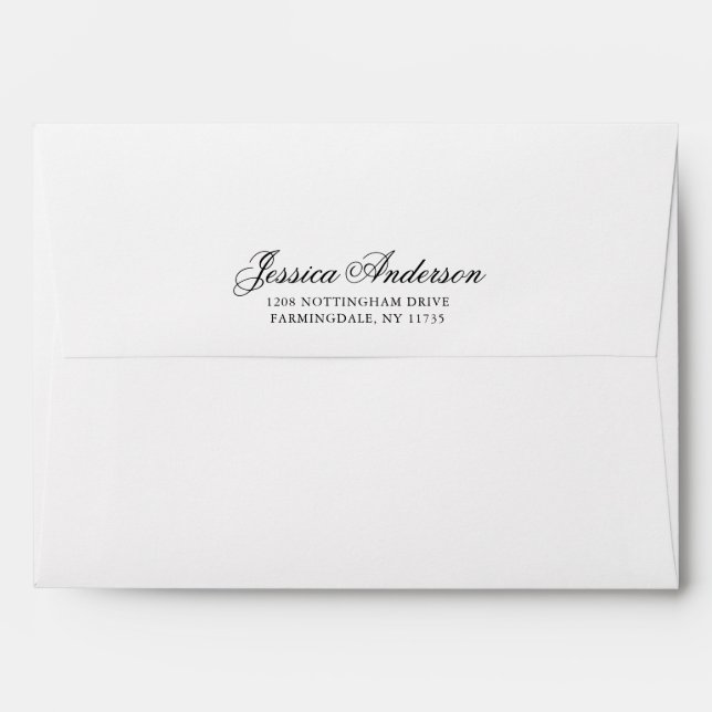 Enveloppe Adresse de retour élégante pour les invitations (Dos (Haut rabat))