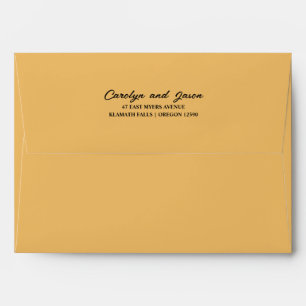Enveloppe Adresse de Retour Élégante Script Simple Orange