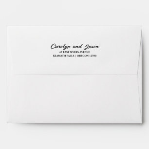 Enveloppe Adresse de retour élégante Simple Script Blanc