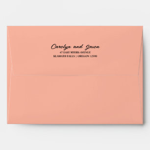 Enveloppe Adresse de retour élégante Simple Script Rose