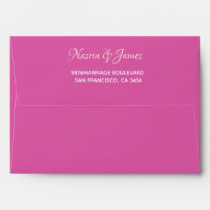 Enveloppe Adresse de Retour Émeraude Rose