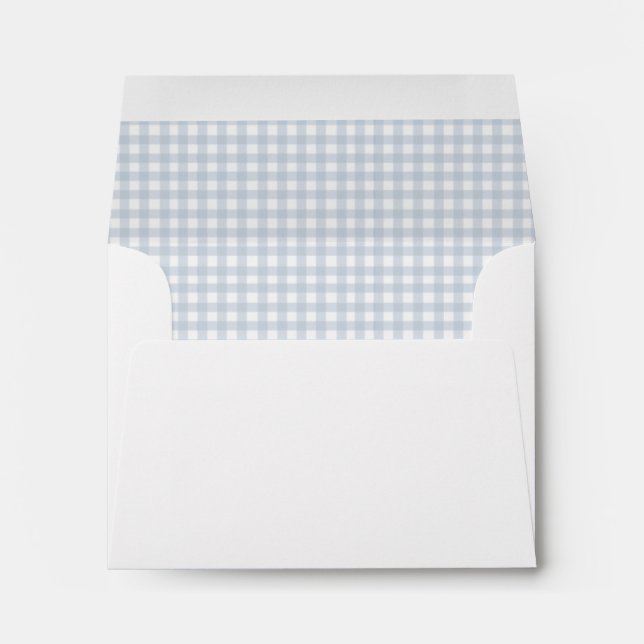 Enveloppe Adresse de retour en vichy bleu et blanc (Dos (Bas))
