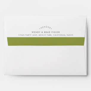 Enveloppe ADRESSE DE RETOUR fantaisie moderne verte olive