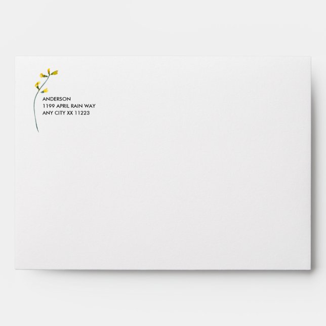 Enveloppe Adresse de retour fleur sauvage #2 (Devant)
