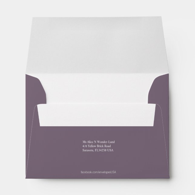 Enveloppe Adresse de retour grise de la taille A6 (Dos (Bas))